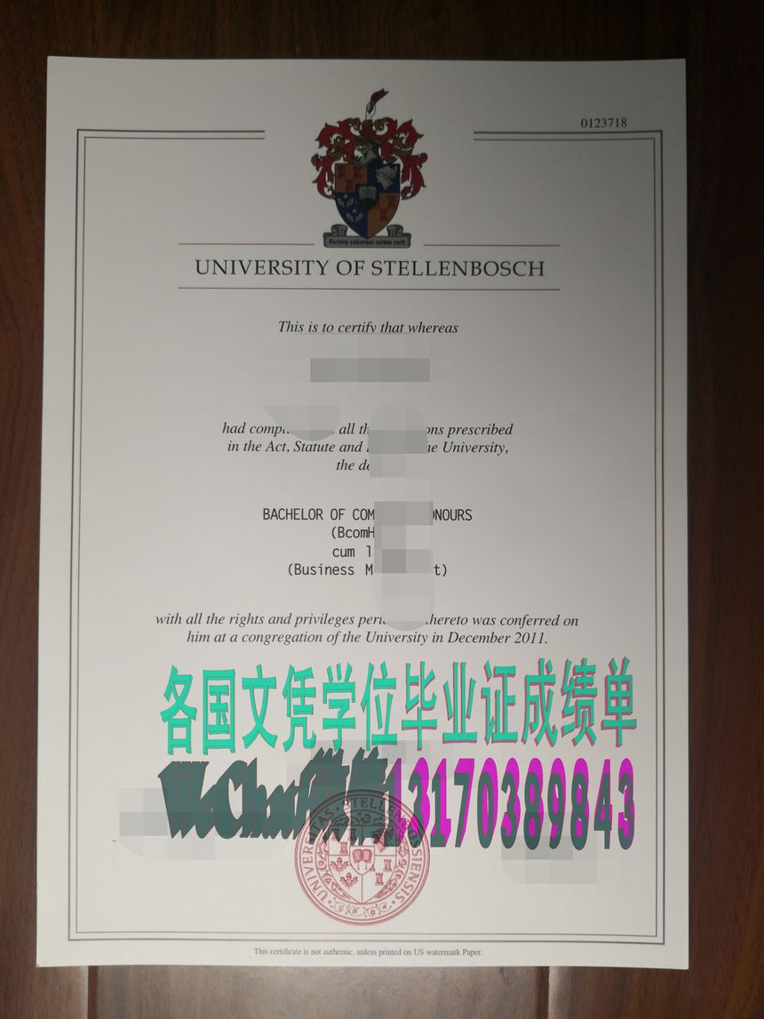 斯坦陵布什大学学位证书原版