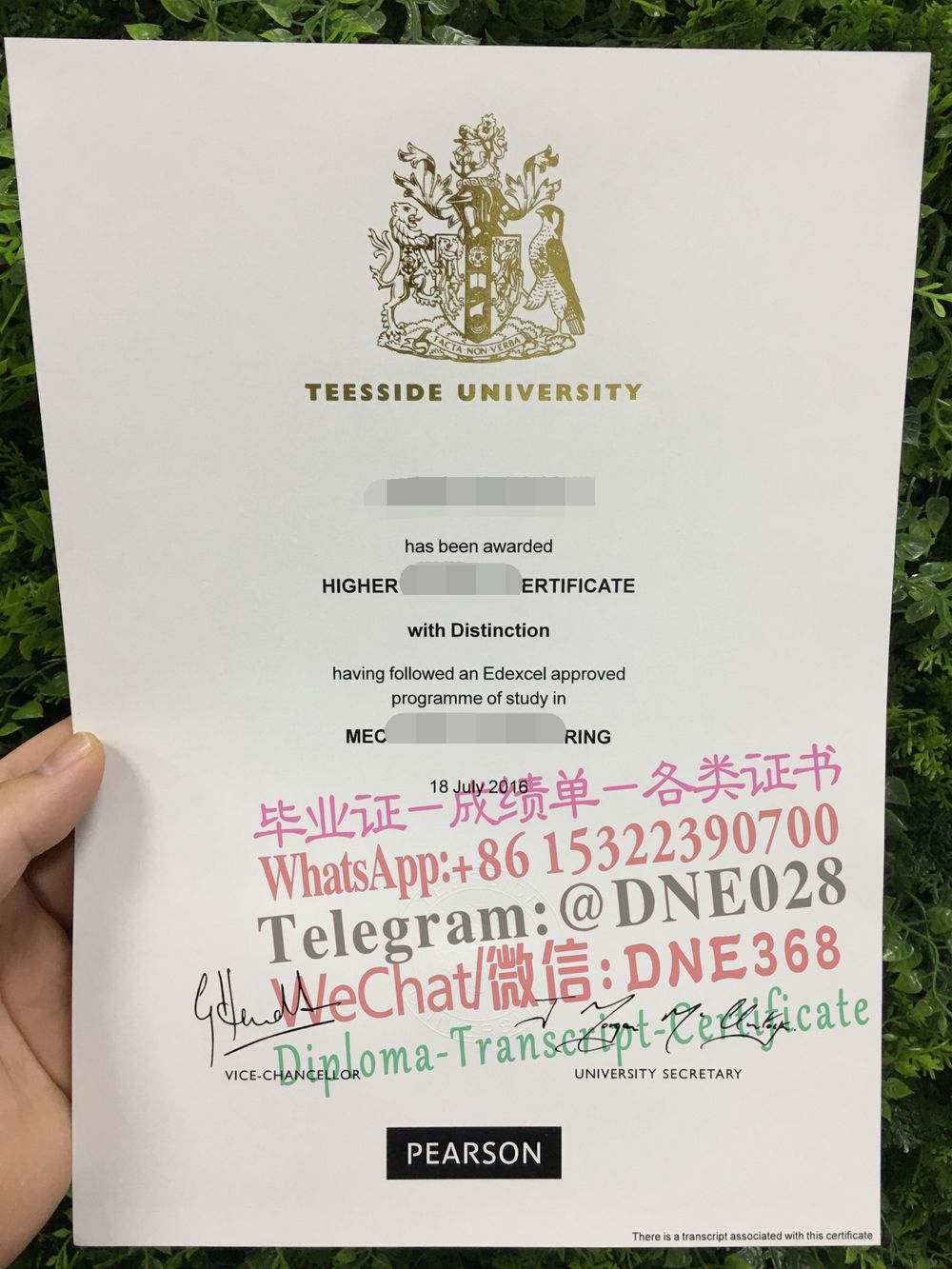 澳大利亚提赛德大学毕业证样本