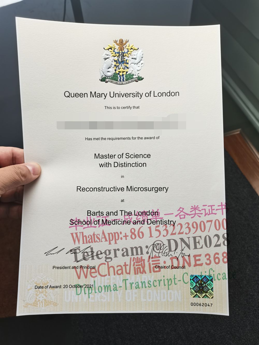 英国伦敦玛丽女王大学毕业证样本