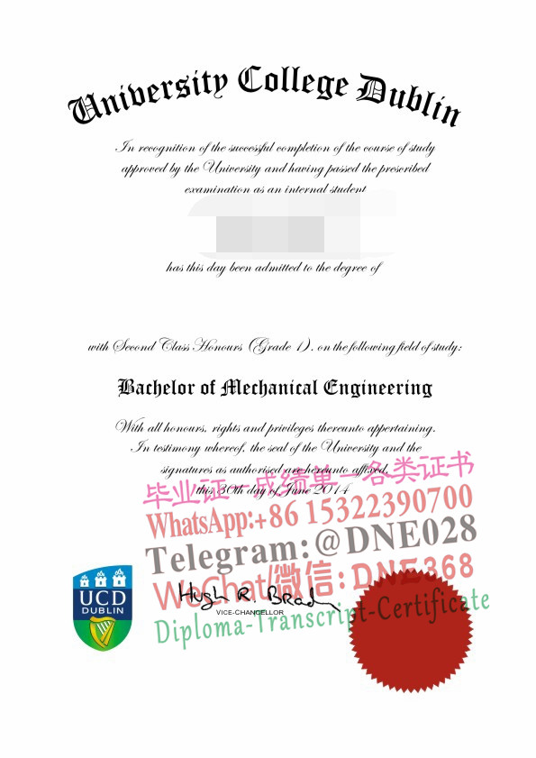 都柏林大学毕业证样本